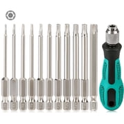 Torx Bit Set, 1/4" Torque Security Bit Set Hex Allen Power Bit Set Hex Bit Set with Handle Tools
