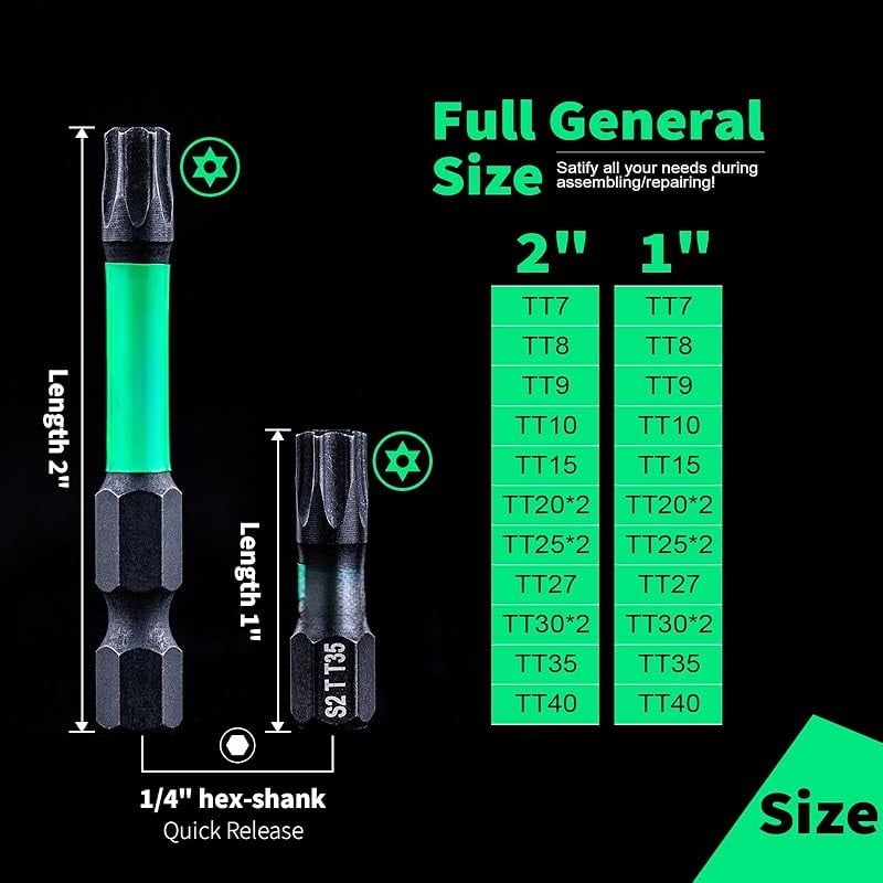 Torx Bit Set 29pcs Impact Driver Bit Set, S2 Steel Torx Screwdriver ...