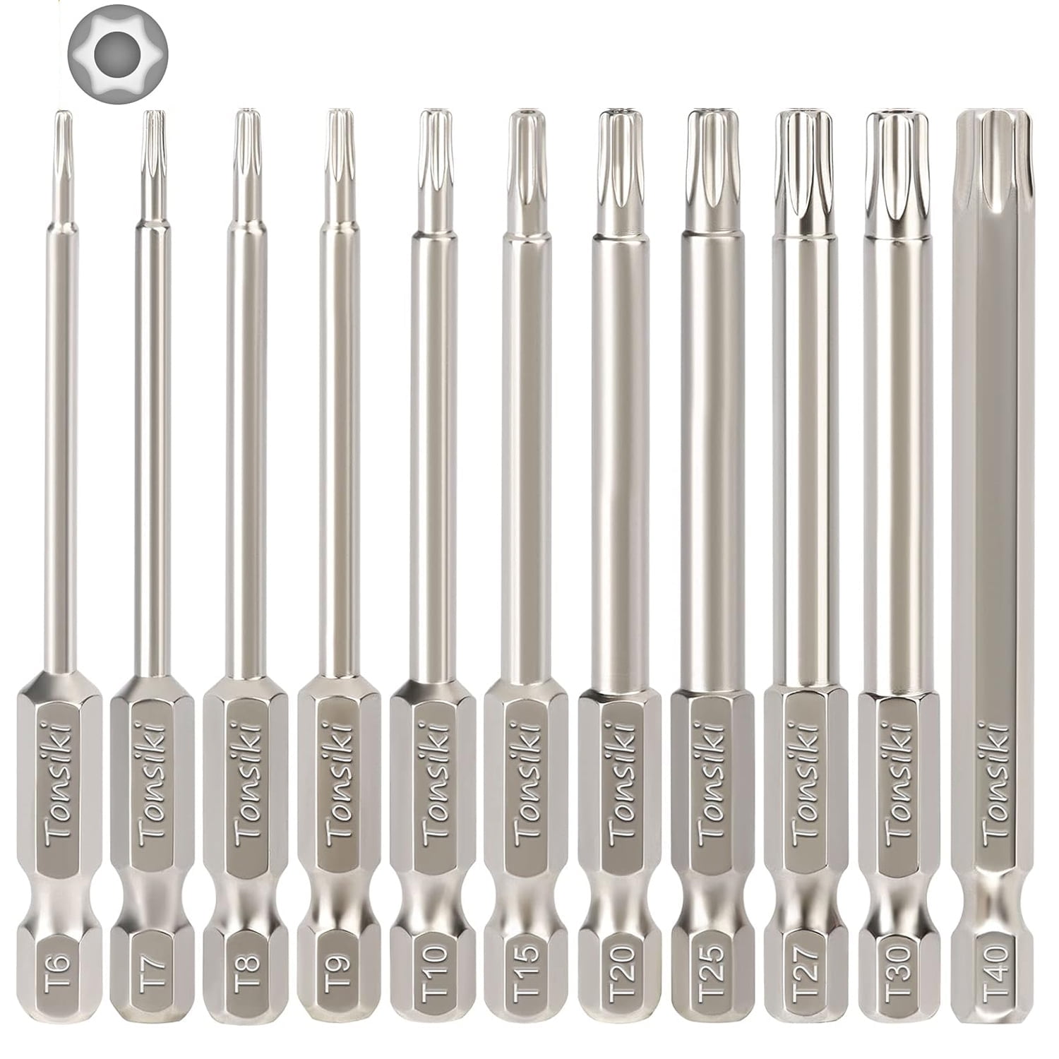 UFFY Torx T40 Power Impact Bit – 10 Pack, 1/4 Hex Shank, Star Drive, For Impact Drivers