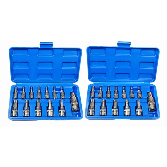 Torx Bit Tamper Proof Socket | 26pc Star Set Security S2 Steel 1/4 3/8 1/2 Drive