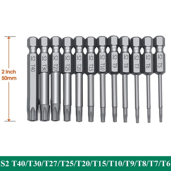 Torx Security Bit Set S2 Steel Magnetic Security Screwdriver Set 50/100mm Star Screwdriver Set for Shark Vacuum T6-T40
