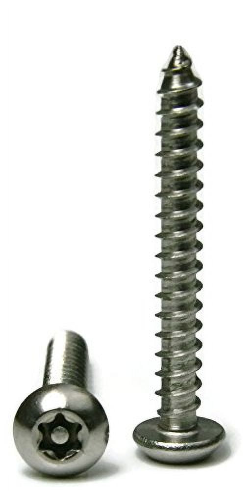 25-Pack Stainless Steel Tamper Proof Torx Button Head Screws - T27 Security Pin, #14 X 1-1/2 Inch, 18-8 Grade