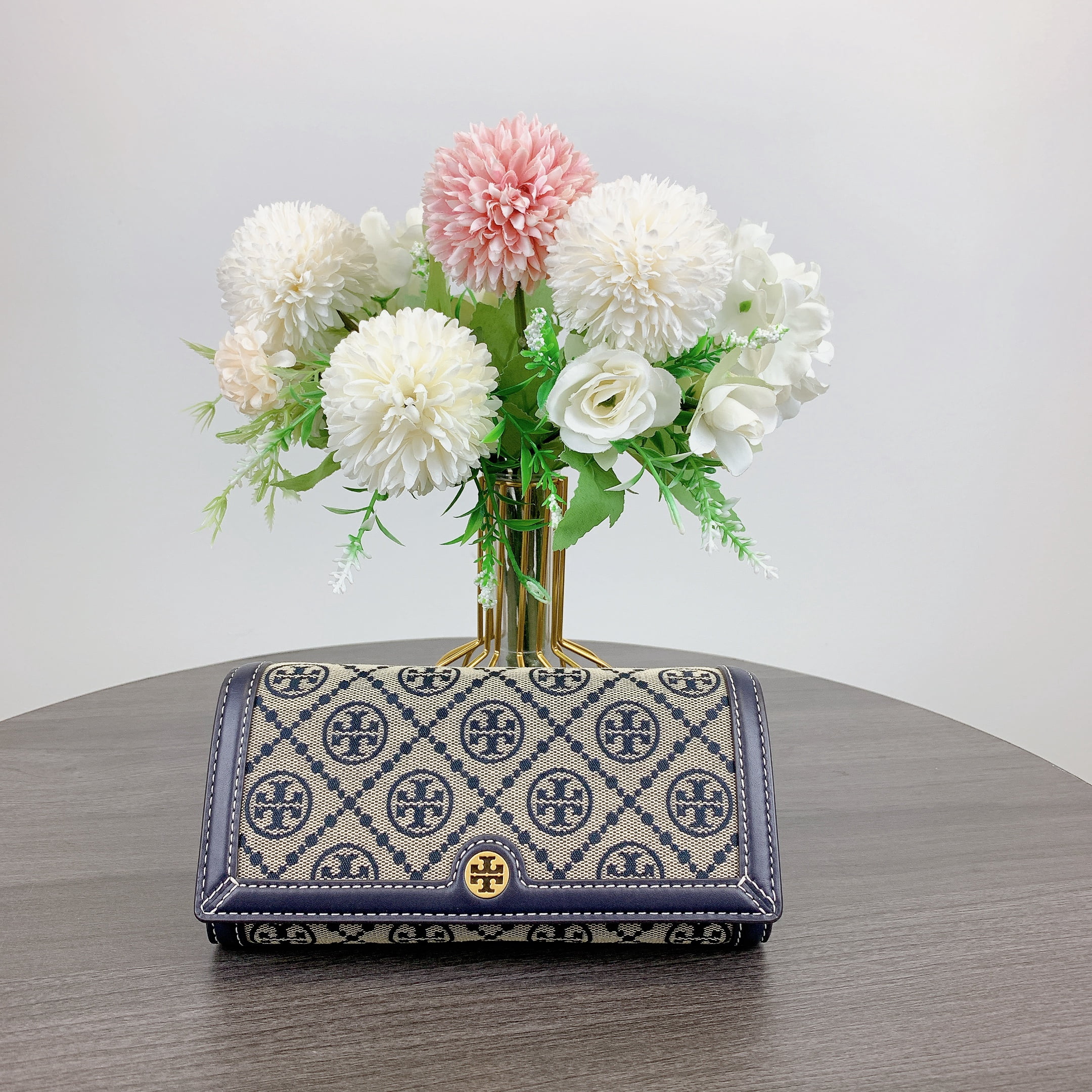 Tory Burch 135846 T MONOGRAM WALLET CROSSBODY IN Tory Navy 