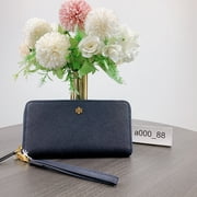 Tory Burch 136110 Emerson Saffiano Leather Wristlet Continental Wallet IN TORY NAVY