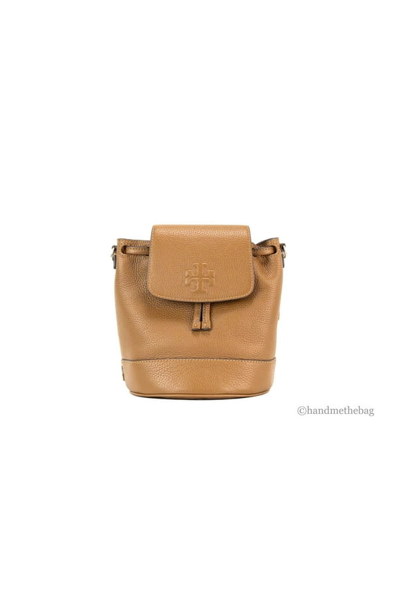 (137409) Thea Mini Moose Pebbled Leather Bucket Backpack Handbag