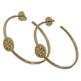 thumbnail image 1 of Tory Burch 137720 Tory Gold Tone Rope Logo Women's Hoop Earrings, 1 of 3