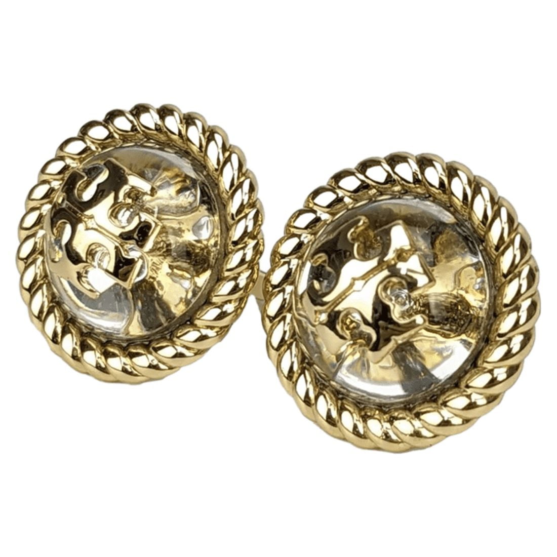 SALE!!【TORY BURCH】ROPE LOGO CUFF AND EARRING SET♪可愛い♪ Tory Burch 139831 Gold Tone Tory Logo Rope Resin Women's