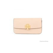 Tory Burch Womens Britten Mini Chain Wallet Crossbody Bag with Wristlet Light Meadowsweet