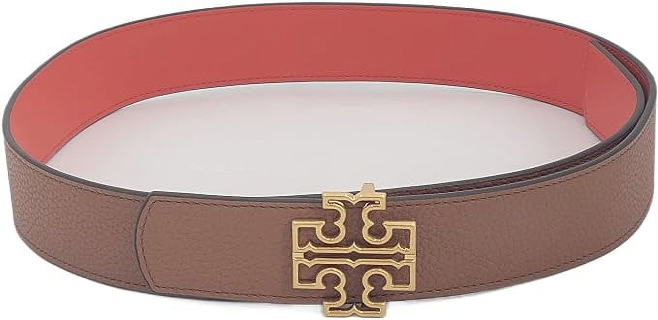Tory Burch Reversible Logo Belt-chocolate with floral patterned Miller Reversible 1.5 main image 4