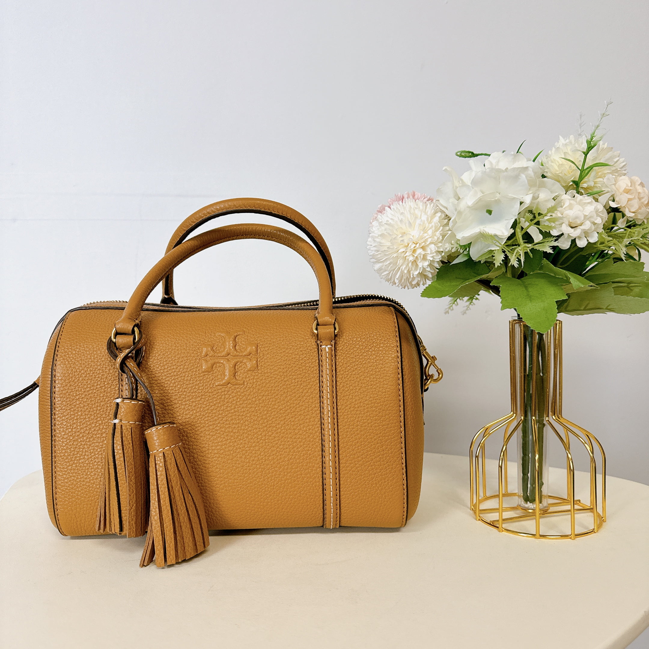 Tory Burch 141955 THEA SMALL WEB SATCHEL IN TIRAMISU