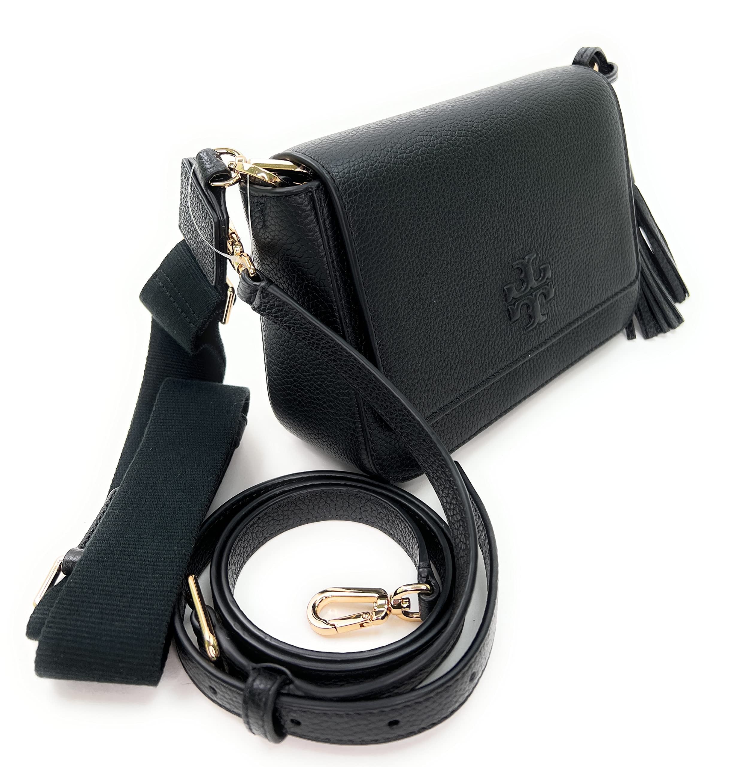 Tory Burch 144688 Thea Flap Black With Gold Hardware Leather