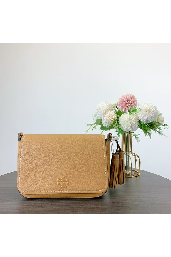 144688 Thea Pebbled Leather Flap Crossbody Shoulder Bag IN TIRAMISU