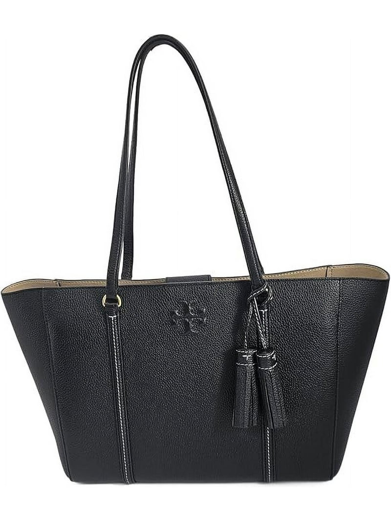 値下げ中！TORY BURCH THEAトートバッグ ブラック(A4収納可能) Tory Burch 144689 Thea Black With Gold Hardware Leather Women's