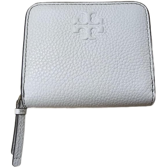 Tory Burch 146463 Thea New Ivory White With Gold Hardware Pebbled Leather Women's Bifold Wallet
