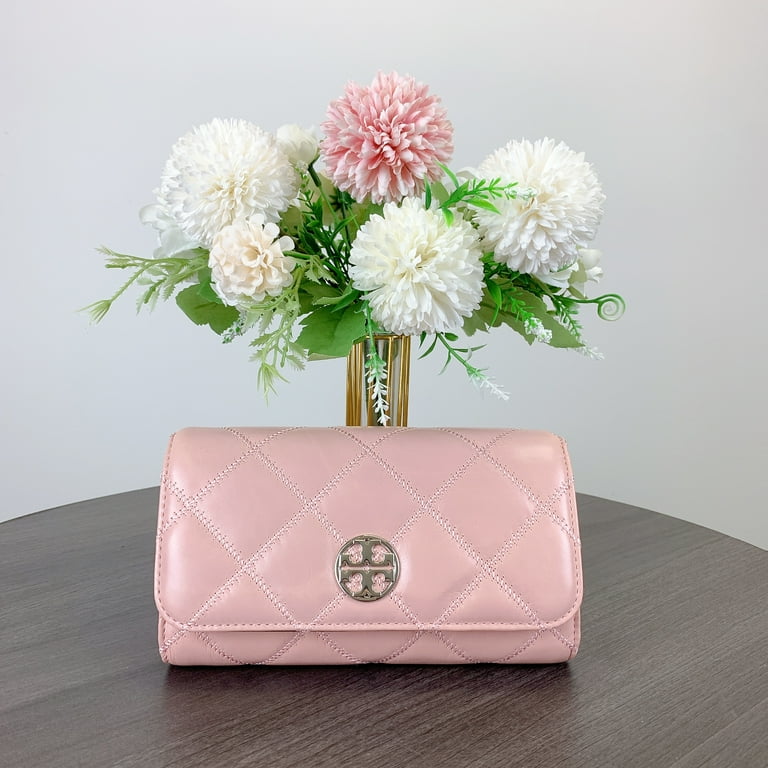 Tory Burch 156095 WILLA GLAZED CHAIN WALLET IN ROSE SACHET