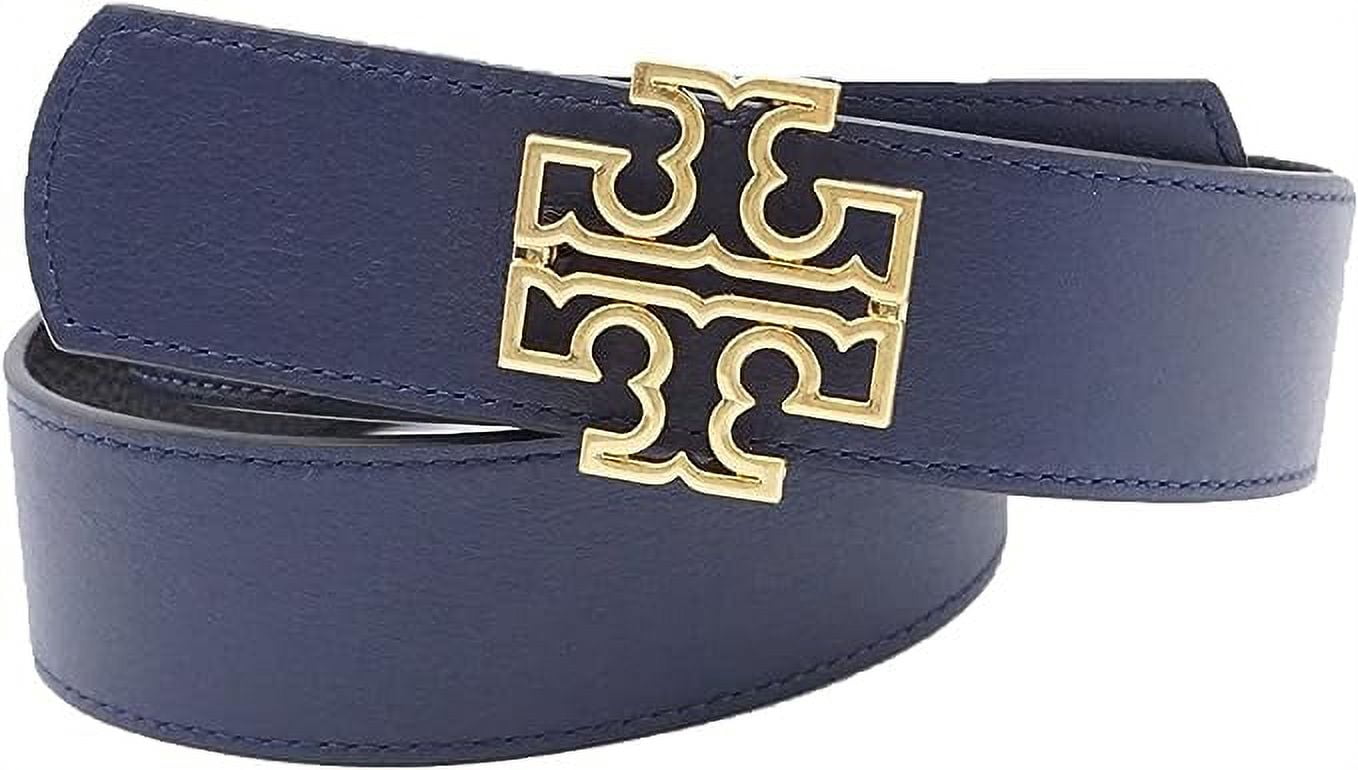 Tory Burch Women’s Belt XS Navy with Dark Silver Buckle Buy Elegant Navy Blue Womens Belt With Silver Buckle  main image 4