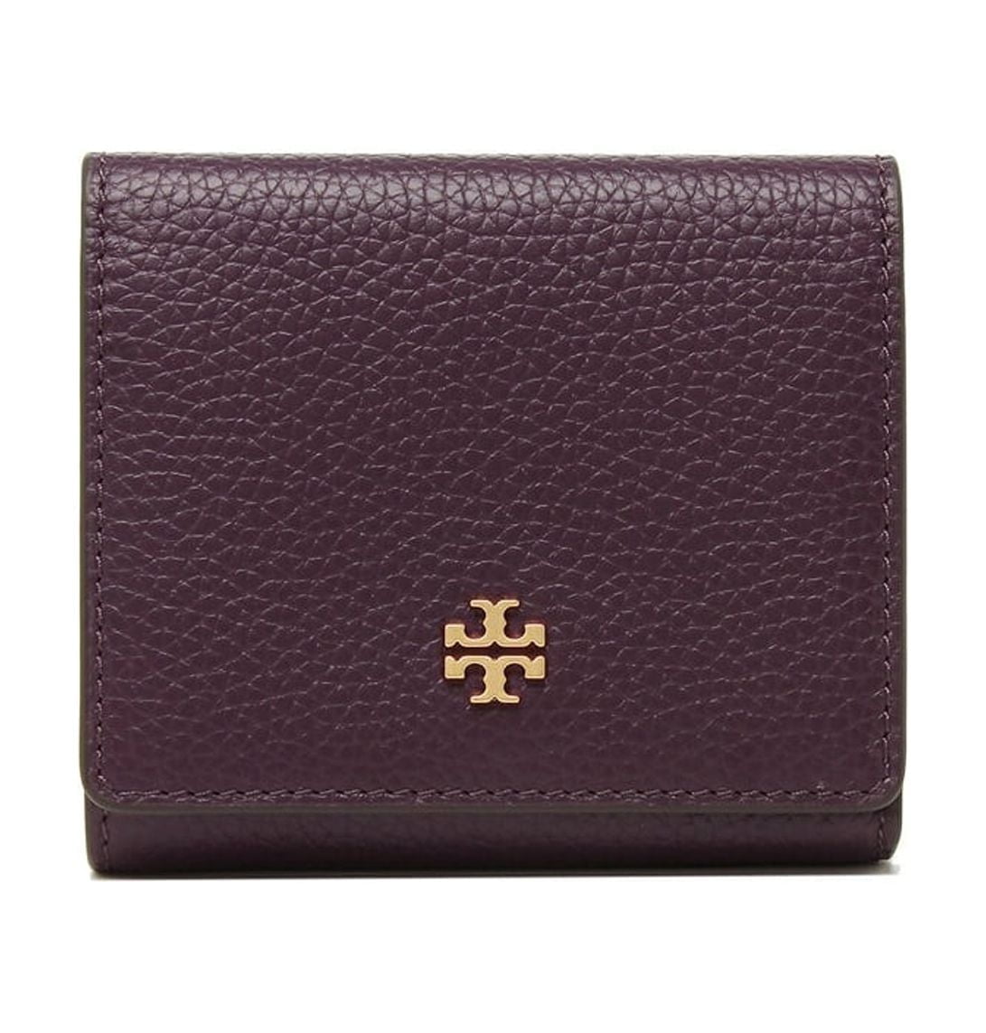 TORY BURCH 75342-501 Women's New Plum Leather Blake Trifold Wallet