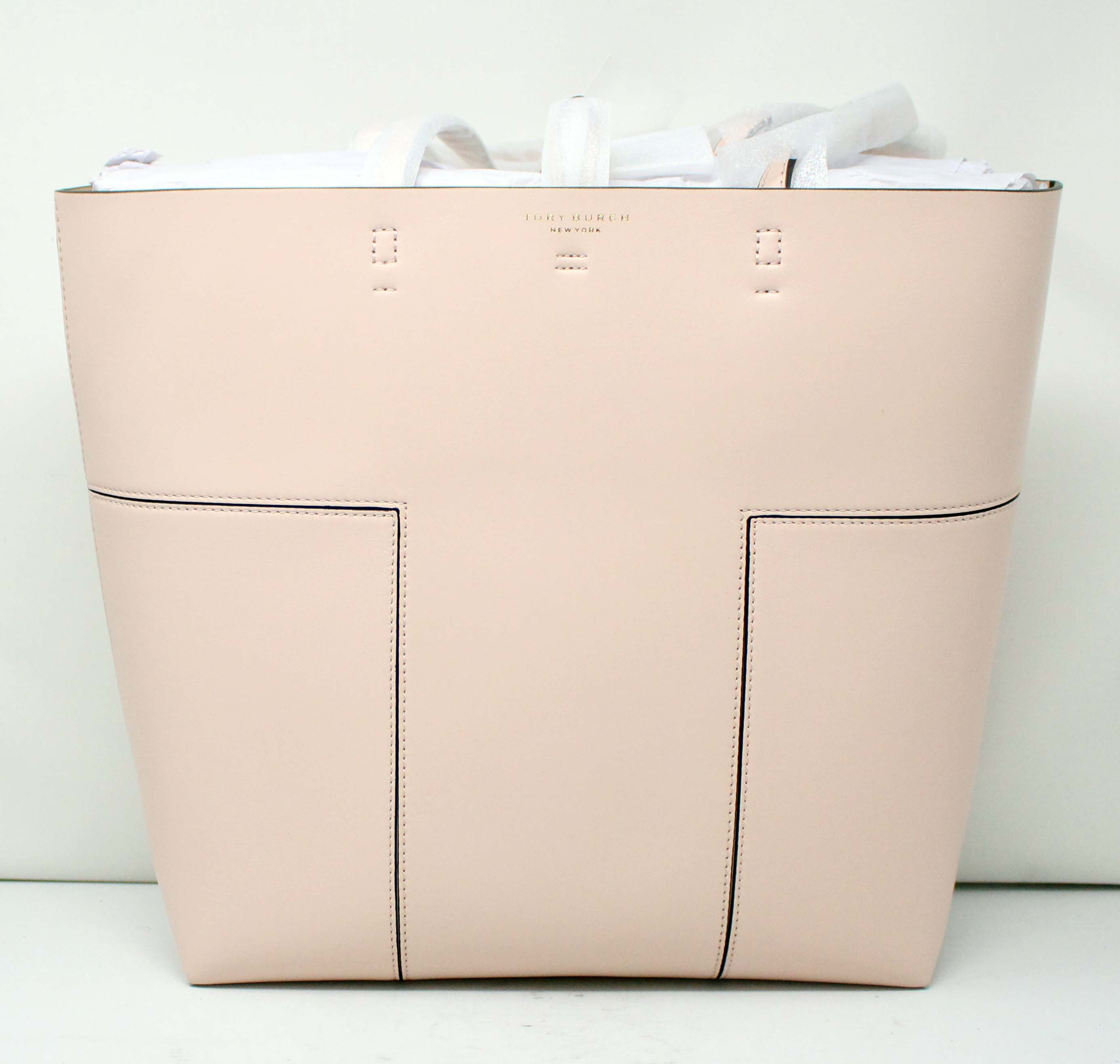 Tory Burch Block-T Tote Bag Shell Pink/Goan Sand 