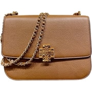 Tory Burch Britten Medium Pebbled Leather Shoulder Bag, Moose Brown