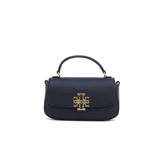 Tory Burch Britten Mini Top Handle Leather Crossbody Bag - Black