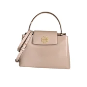 Tory Burch Britten Patent 149637 Devon Sand Satchel Leather Womens Handbag