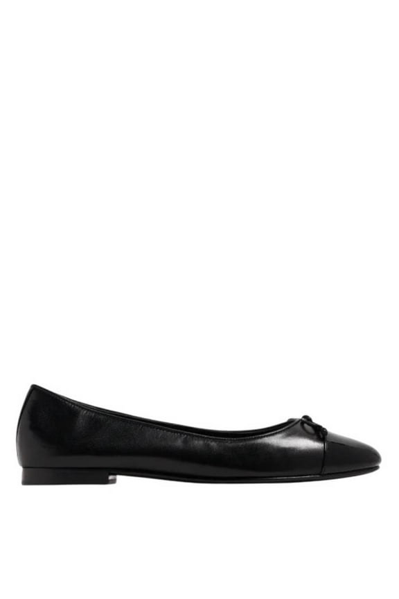 Cap-Toe Bow Ballet Flats, Size 6