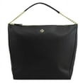 thumbnail image 1 of Tory Burch Carter Slouchy Pebble Leather Reva Zip Chain Hobo Bag in Black, 1 of 3