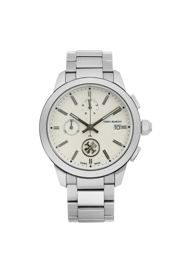Tory‎ Burch TBW1252 Chronograph Silver Tone Stainless Steel Watch Ivory Dial Tory Burch Collins Silver Stainless Steel Unisex Watch  main image 3