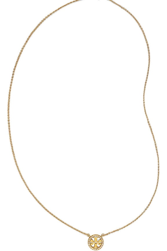 Crystal Logo Delicate Necklace Tory Gold/Crystal One Size