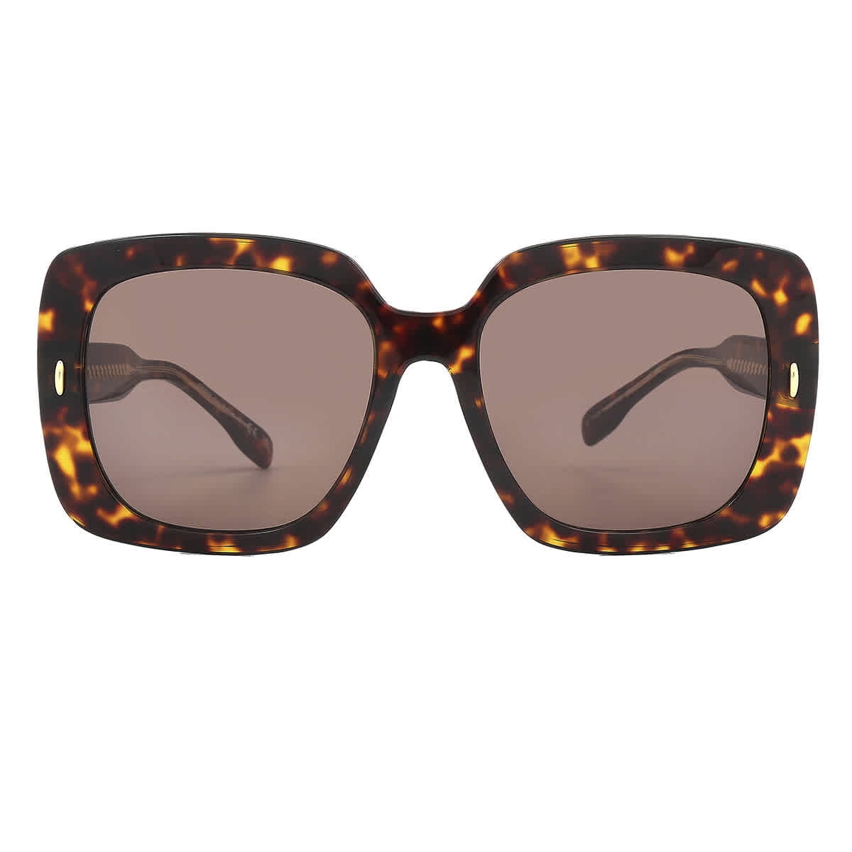 Tory Burch Tortoiseshell Brown Oversized Square Sunglasses Oversized Square Logo Sunglasses: Women main image 3