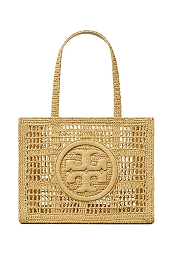 Ella Crochet Raffia Tote Bag In