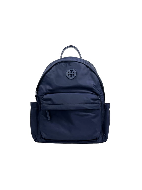 Women's Ella Nylon Backpack With Silver Tone Hardware (Black)