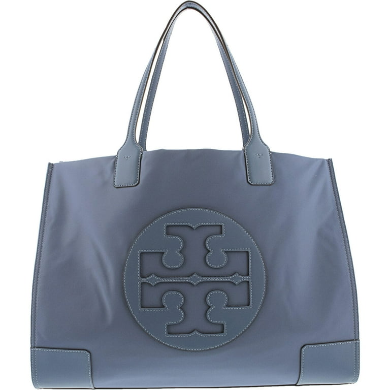 【送料&関税込】Tory Burch ella Light Blue Cotton Bag Ella Color-Block Canvas Tote: Women's Designer Tote Bags
