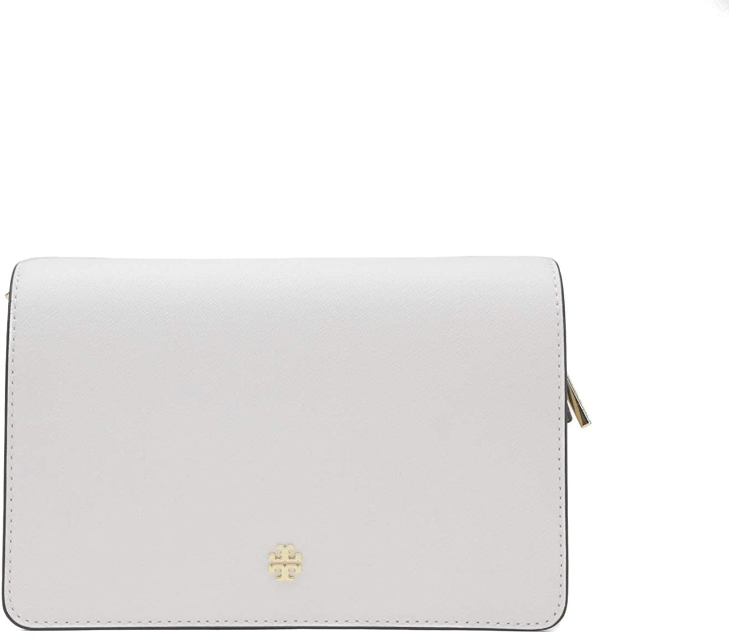 Tory Burch Emerson Combo Leather Crossbody in New Ivory 