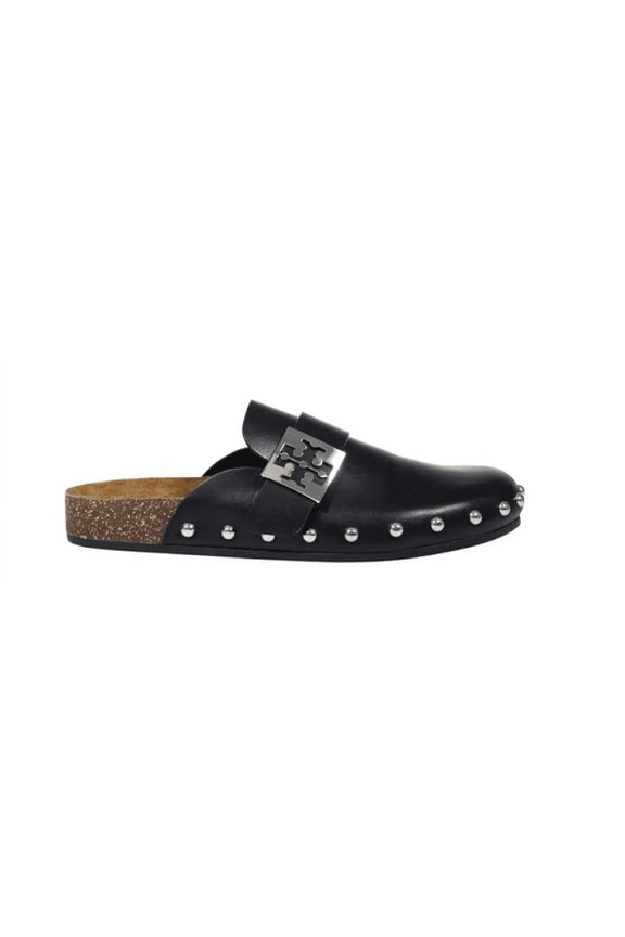 Women's Mellow Stud Mule Slides, Black/Silver, 6