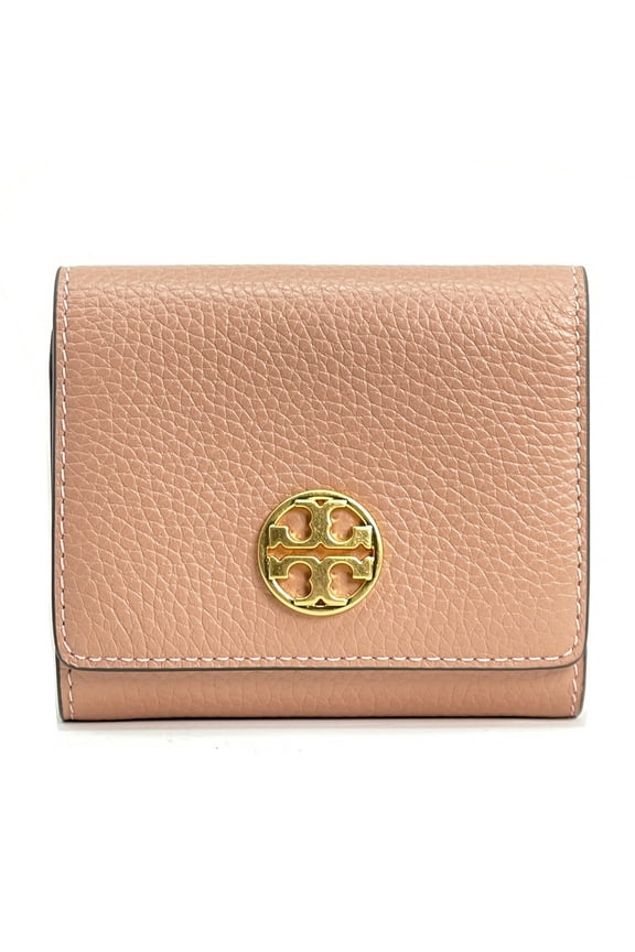 Grace Pebbled Leather Trifold Wallet (Pink Moon)
