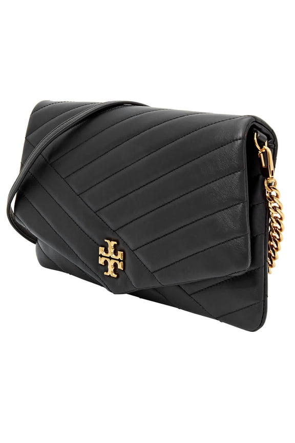 Kira Chevron Clutch- Black