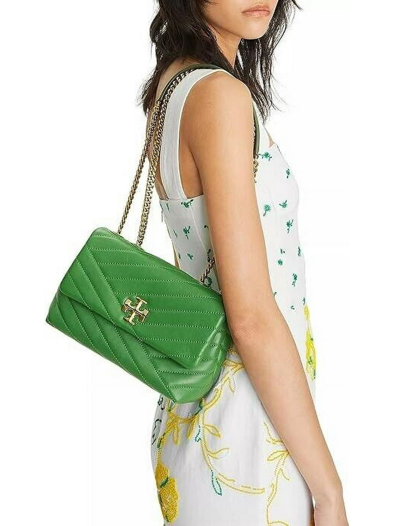 Tory Burch Kira Basil Chevron Leather Purse, Small Convertible