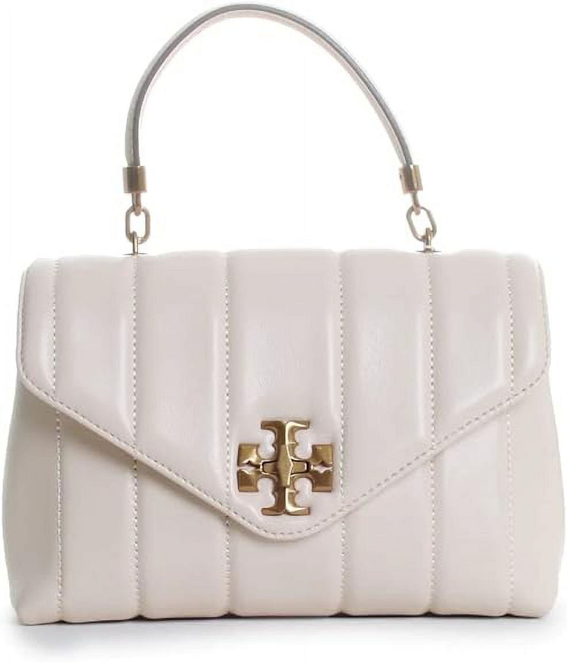 Tory Burch Kira Ivory White Small Brie Leather Top Handle Tory Burch Kira Ivory White Small Brie Leather Top Handle