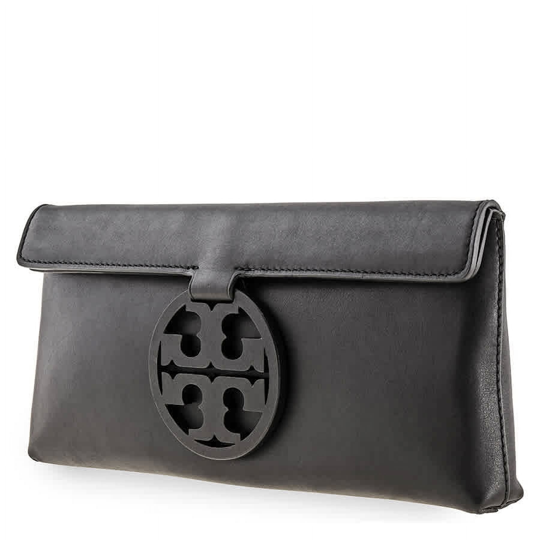 Tory Burch Miller Leather Clutch - Almond Flour/Gold