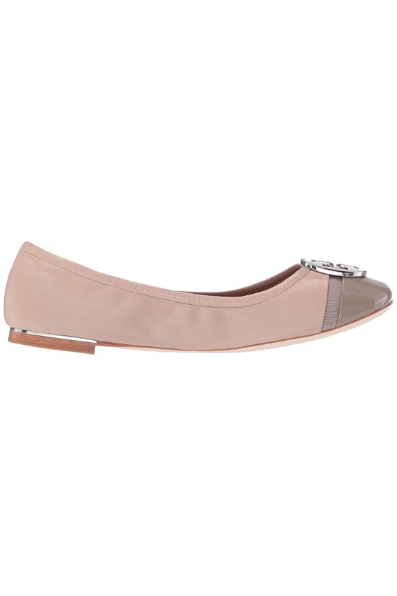 Minnie Cap-Toe Ballet Light Taupe/Gray Heron, Size 8