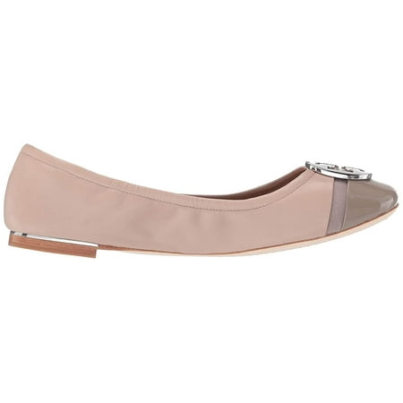 Tory Burch Minnie Cap-Toe Ballet Light Taupe/Gray Heron
