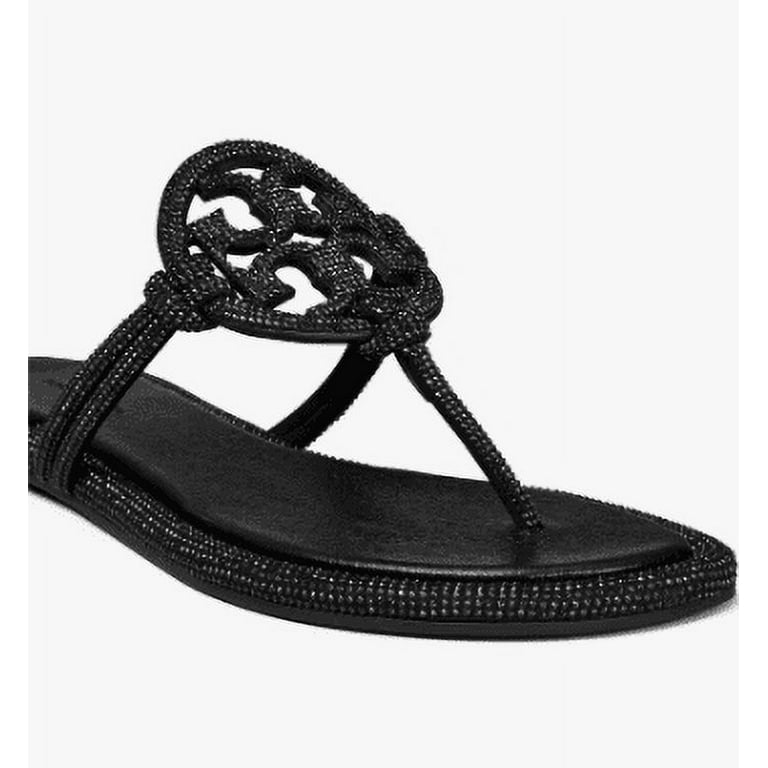 Tory Burch PERFECT BLACK Women's Miller Pave Logo Thong Tory Burch PERFECT BLACK Women's Miller Pave Logo Thong