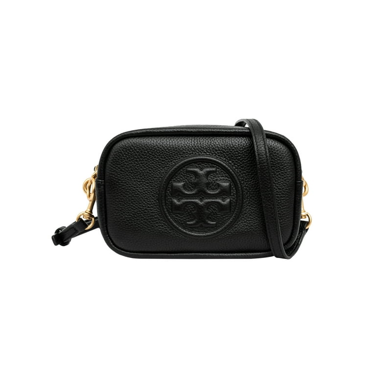 Pebbled Leather Mini Camera Bag-Black