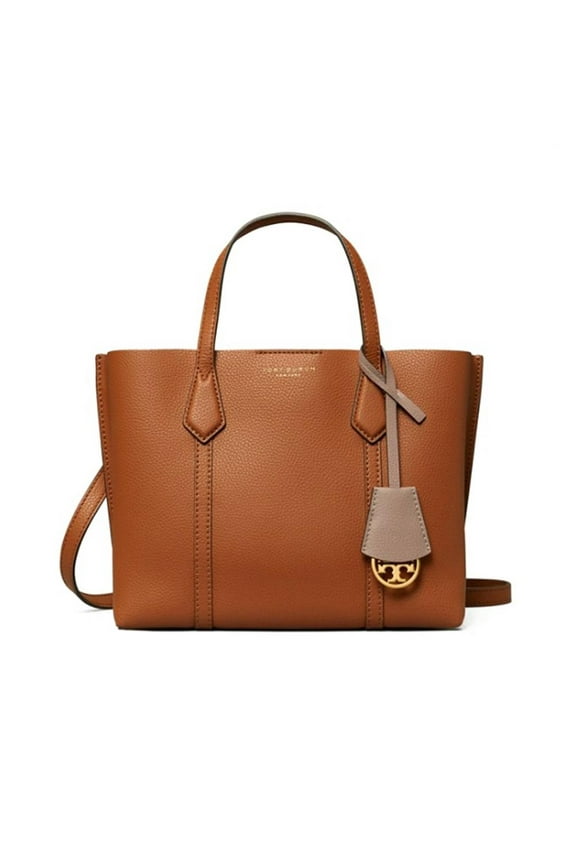 Perry Small Triple Compartment Leather Tote Bag