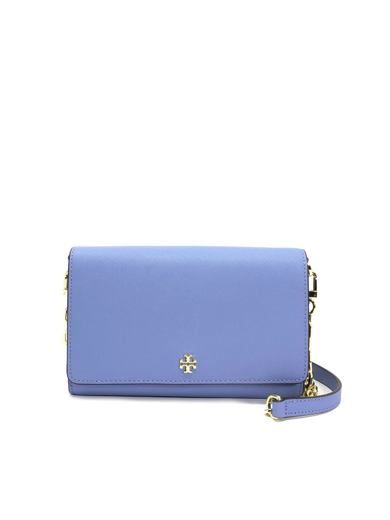 Tory Burch Removable Strap Women's Chain Wallet, Bow Blue