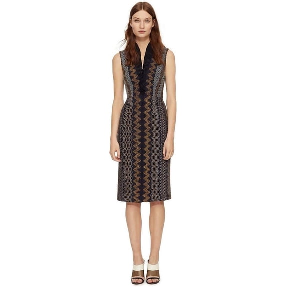Tory Burch SMOCKED SILK V-NECK DRESS (4)