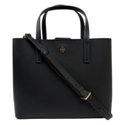 Tory Burch Blake Pebbled Leather Center Zip Tote Purse Black