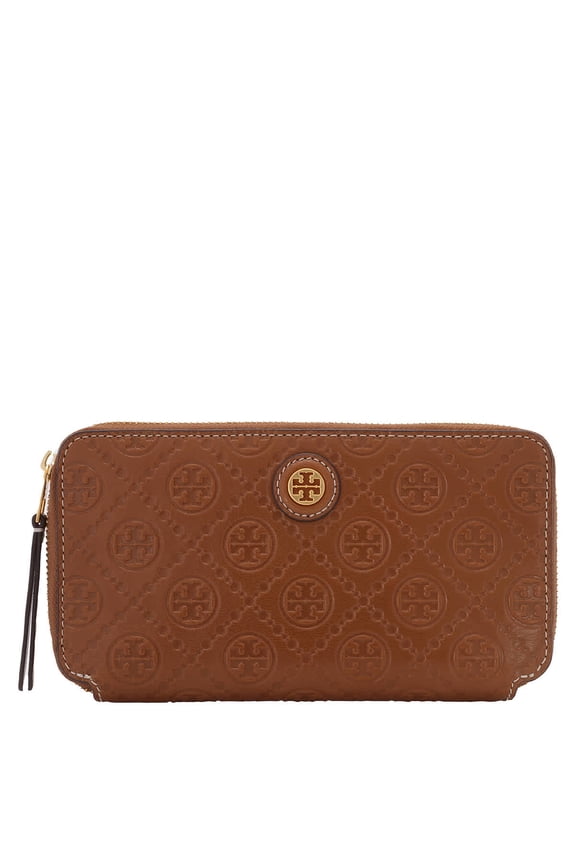 T Monogram Leather Zip Continental Wallet