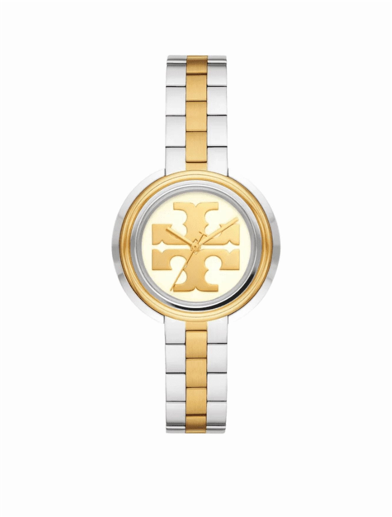 TORY BURCH TBW6209 Miller Two Tone Gold Silver Logo Dial Stainless Womens Watch